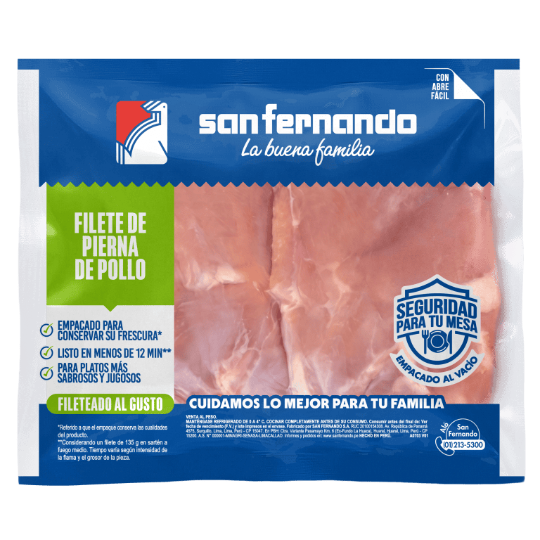 Filete de pierna de pollo SIN PIEL