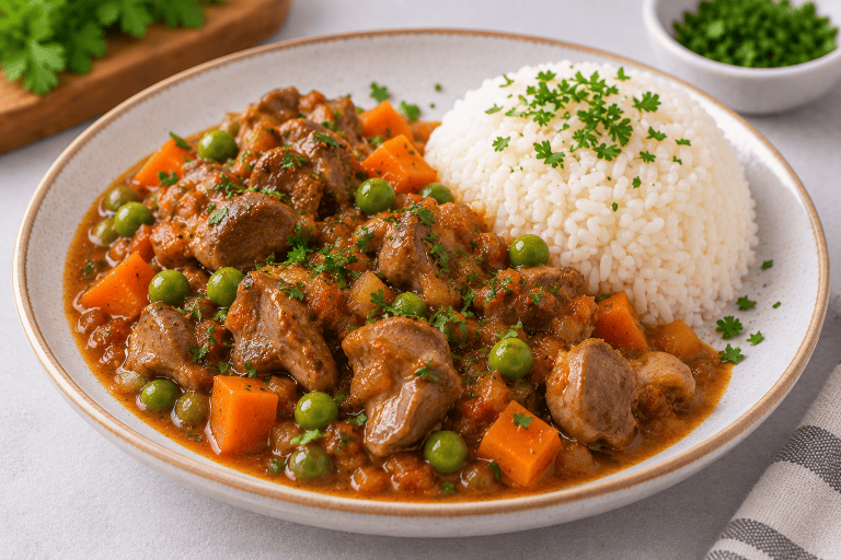 Guiso criollo de mollejas de pollo