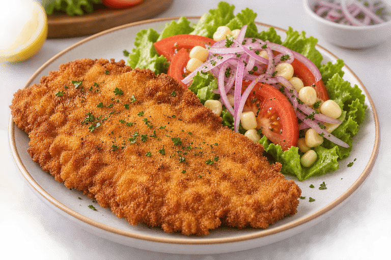 Milanesa con ensalada