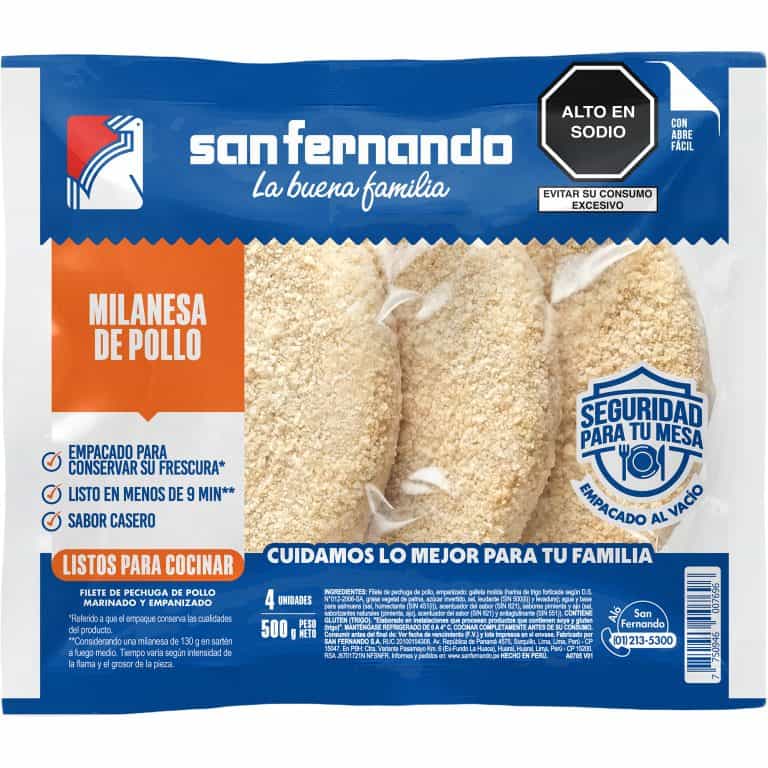 Filete de pechuga de pollo marinado y empanizado
